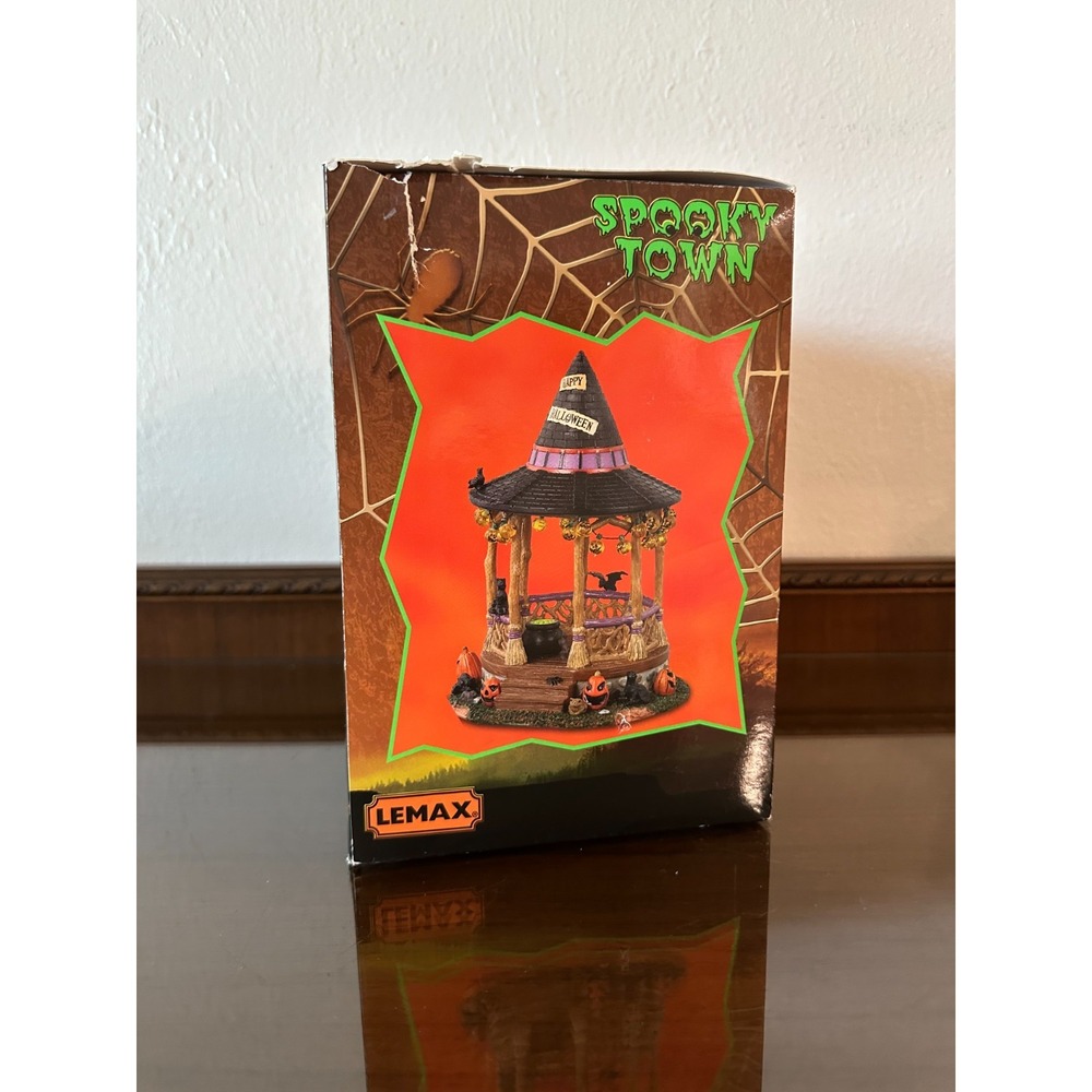 Lemax Spooky Town Halloween Village Accessory Witch Gazebo w/ Box - Picture 8 of 10